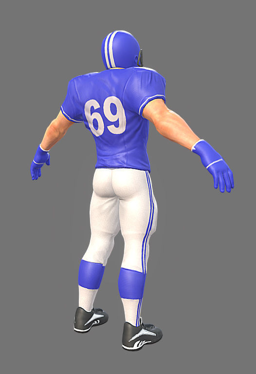 American Footballer Low-poly 3D model_20