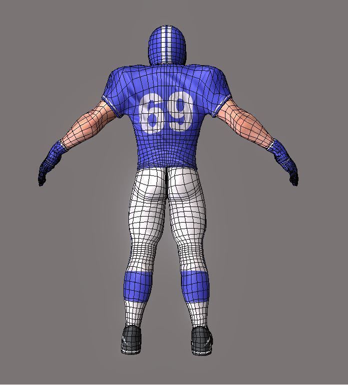 American Footballer Low-poly 3D model_12