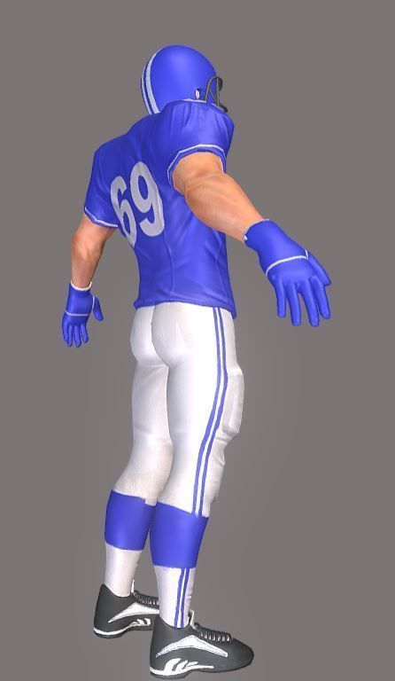 American Footballer Low-poly 3D model_6