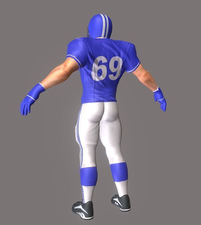 American Footballer Low-poly 3D model_4