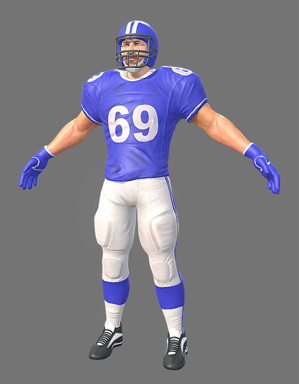American Footballer Low-poly 3D model_17