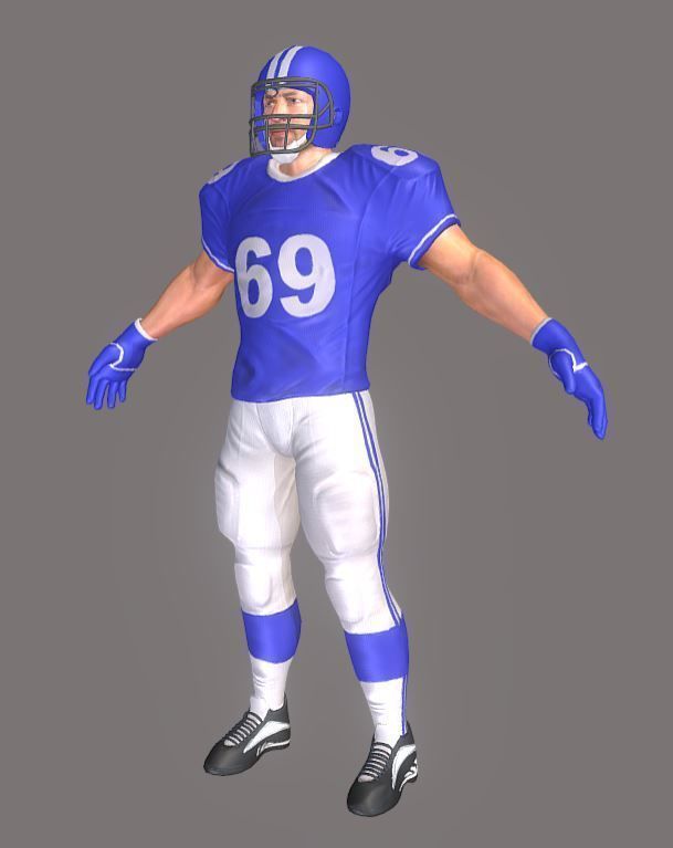American Footballer Low-poly 3D model_1