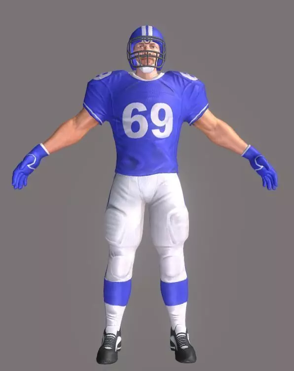 American Footballer Low-poly 3D model_0