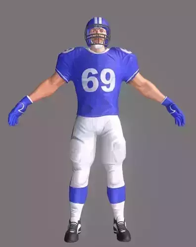 American Footballer Low-poly 3D model