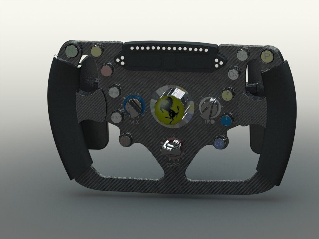 F1 Steering Wheel  Free 3D model_3