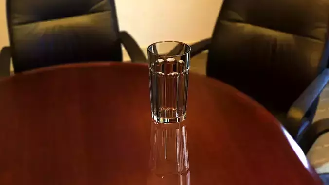 Frape glass with straw