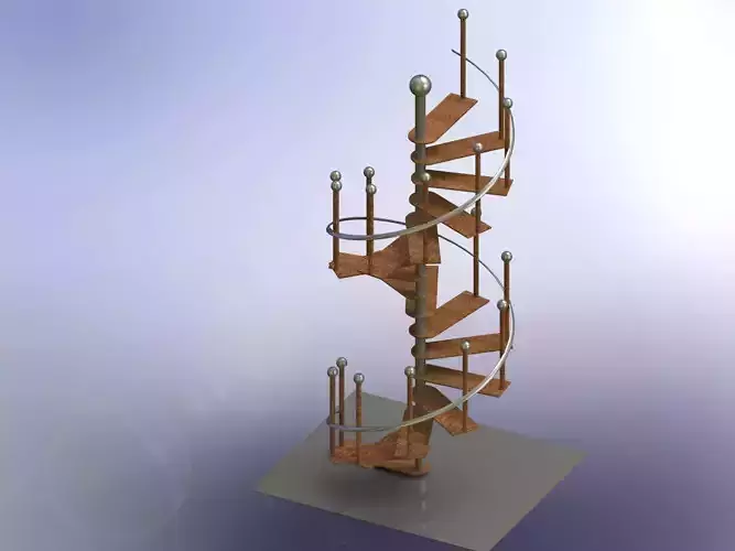 Helical stairs Free 3D model