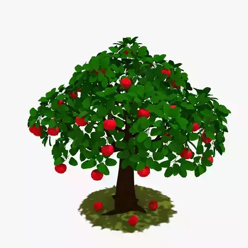 Cartoon Apple Tree 3D model
