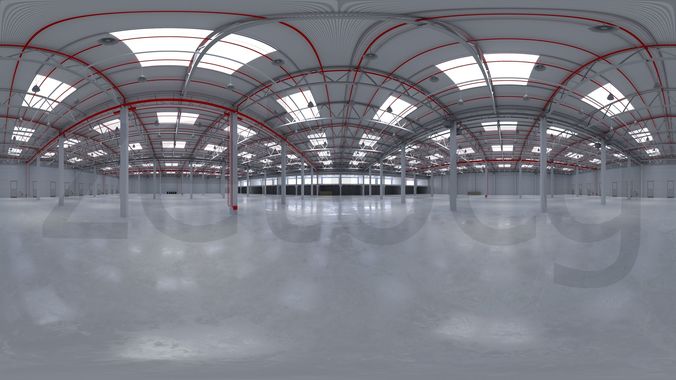HDRI - Industrial Warehouse Interior 8 3D model