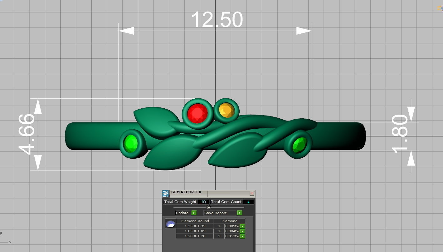 Leaves band ring delicate ring with leaves 4 sizes N0258 3D print model_5