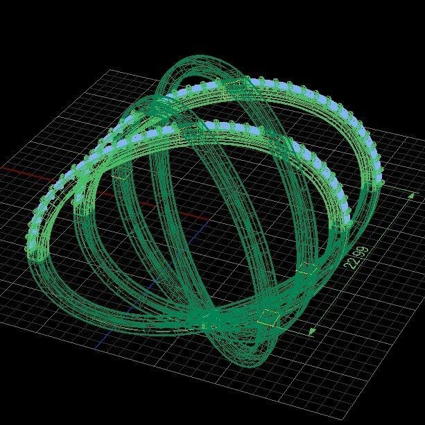 4 rings cross diamond ring gold 3D print model_6