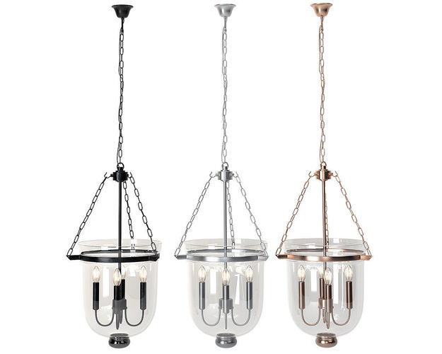 Industrial Clear Glass Pendant Light 3D model