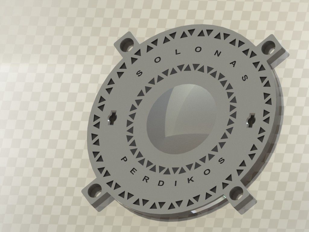 Manhole metal cover for fan Free 3D model_1