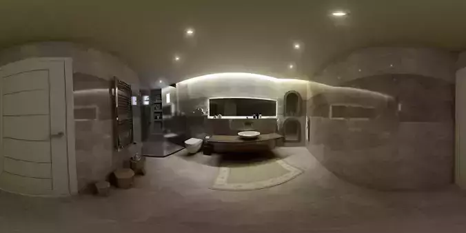 Modern bathroom 3D render 360 vr