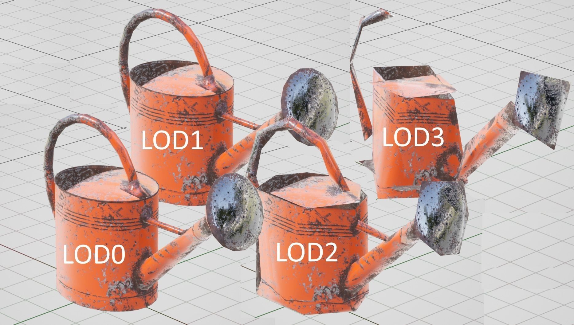 Watering Can UE4-Ready Low-poly 3D model_5