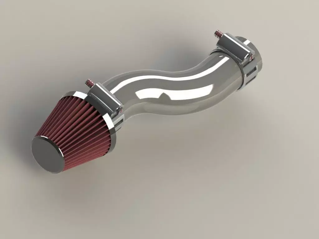 Perdormance filter with aluminium pipe Free 3D model_0