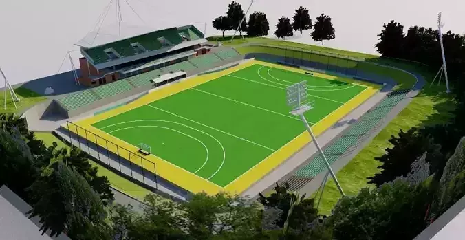 Sydney Olympic Park Hockey Centre Low-poly 3D model