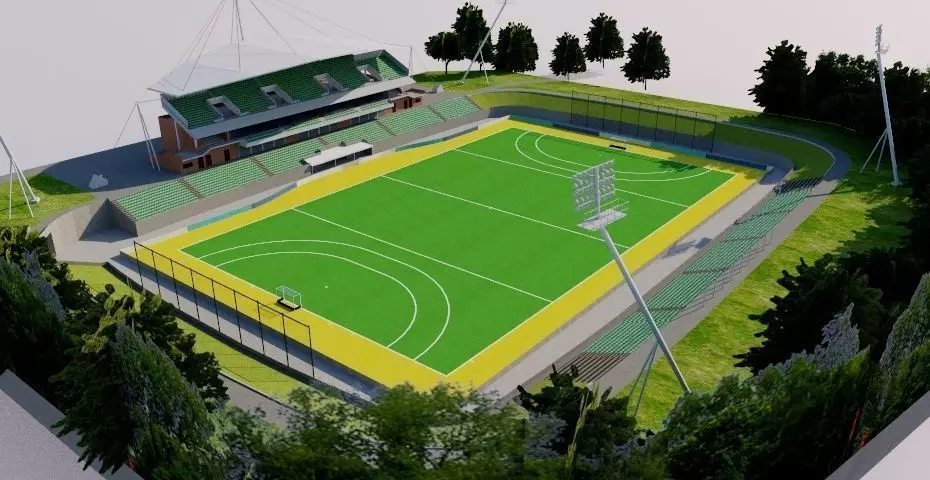 Sydney Olympic Park Hockey Centre Low-poly 3D model_0