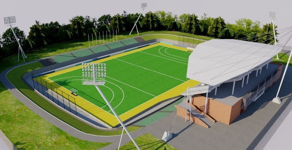 Sydney Olympic Park Hockey Centre Low-poly 3D model_1