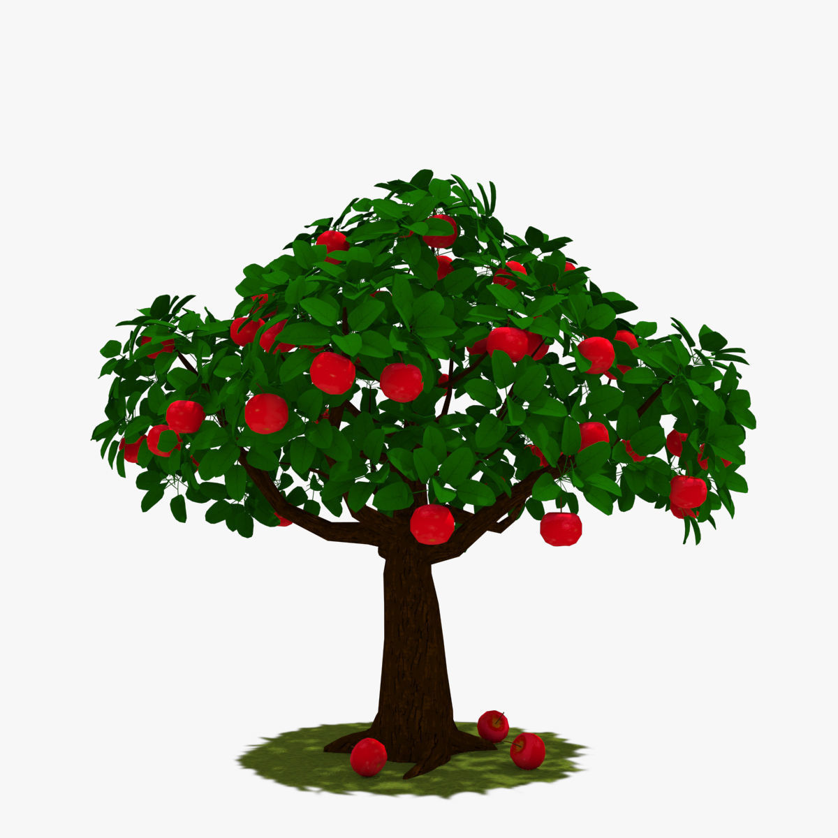 Cartoon Tree Pack Low-poly 3D model_3