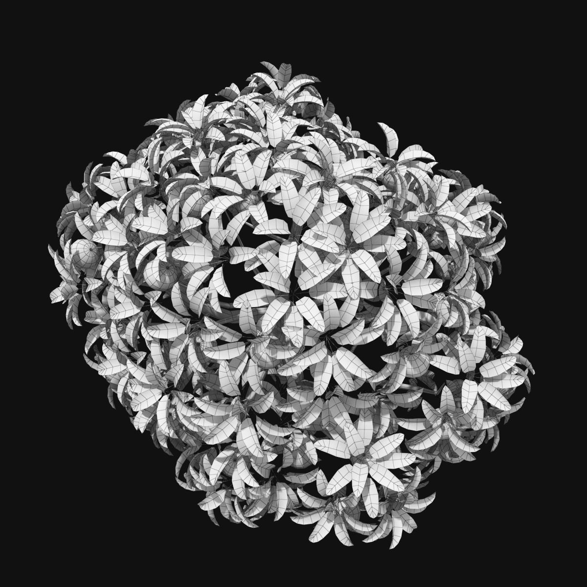 Cartoon Orange Tree Low-poly 3D model_14