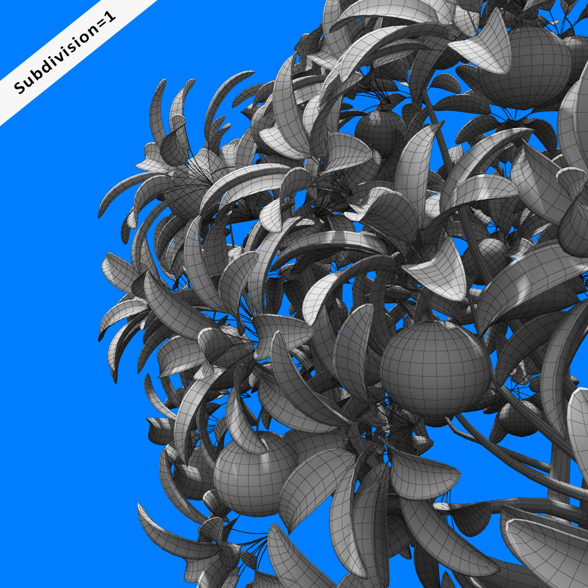 Cartoon Orange Tree Low-poly 3D model_16