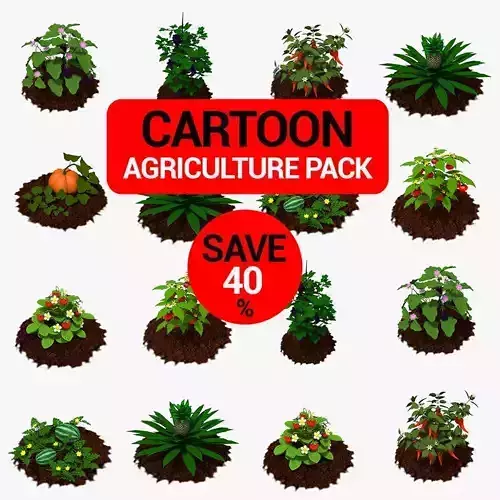 Cartoon Agriculture Pack Low-poly 3D model