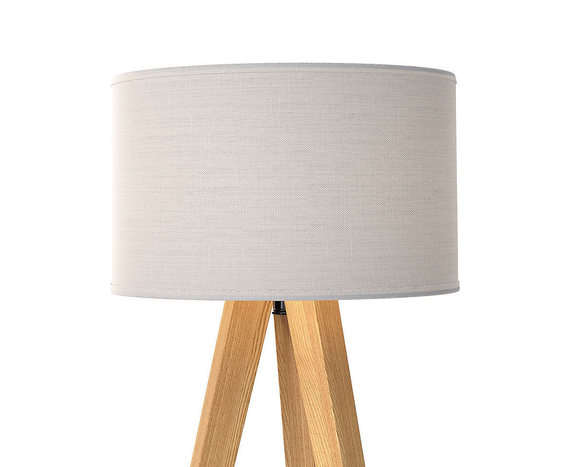Maya Tripod Floor Lamp White and Light Oak 3D model_1