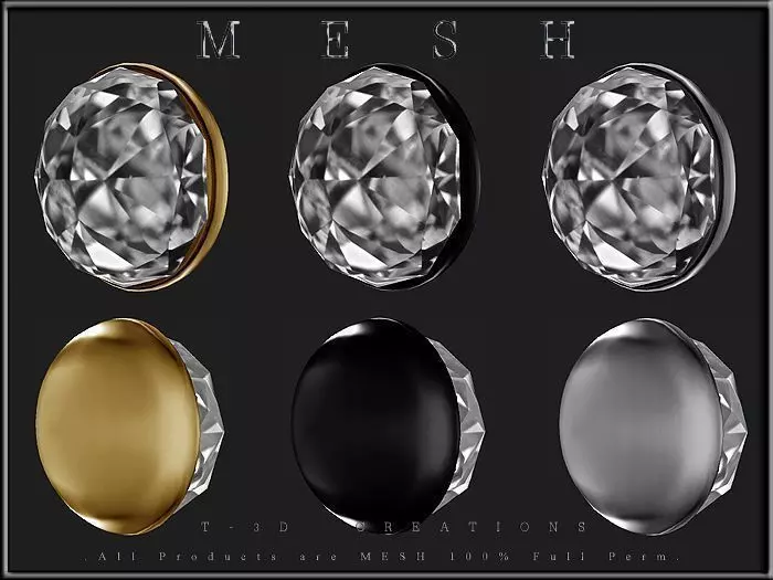 For Jewelry - Diamond with Metal Low-poly 3D model_0