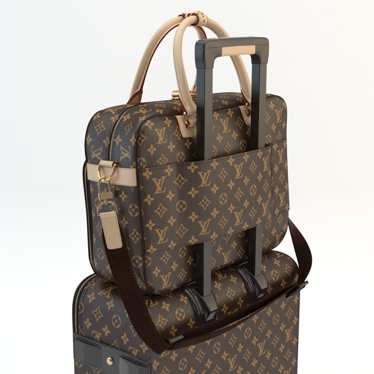 Louis Vuitton Pegase and Icare Monogram 3D model_5