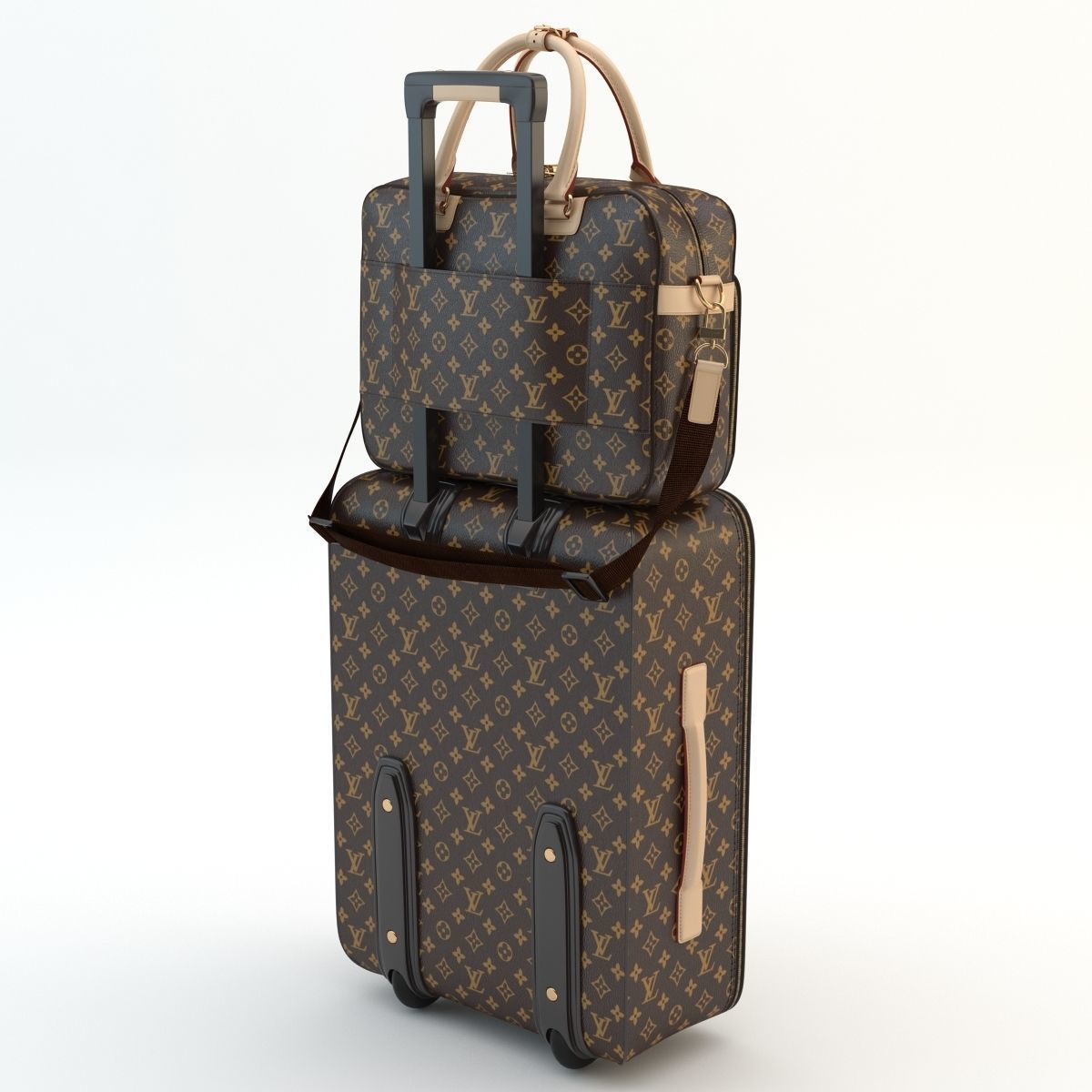 Louis Vuitton Pegase and Icare Monogram 3D model_1
