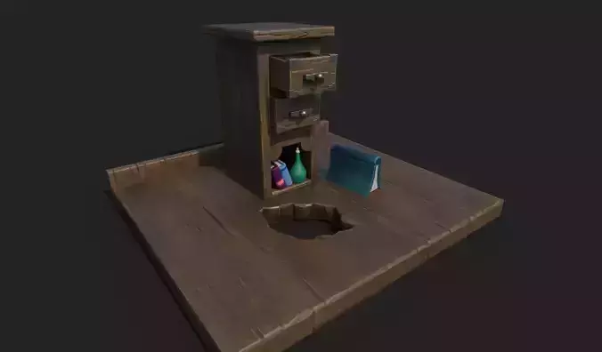 stylize almirah Low-poly 3D model