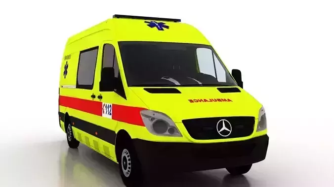 Mercedes Benz Sprinter L2H2 2009 Belgium Ambulance 3D model