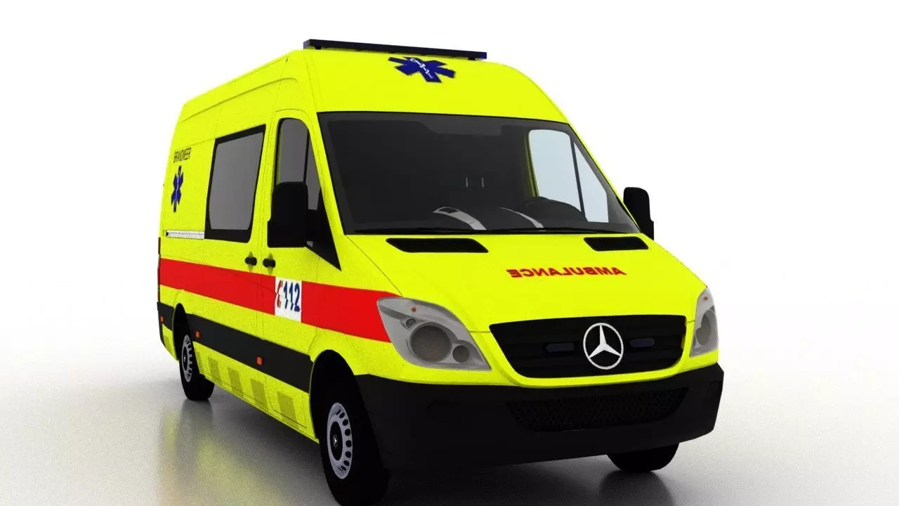 Mercedes Benz Sprinter L2H2 2009 Belgium Ambulance 3D model