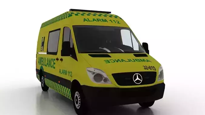 Mercedes Benz Sprinter L2H2 2009 Denmark Ambulance 3D model