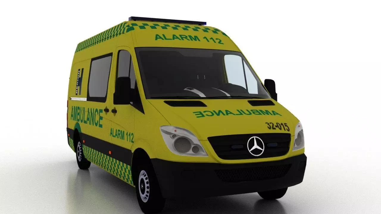 Mercedes Benz Sprinter L2H2 2009 Denmark Ambulance 3D model