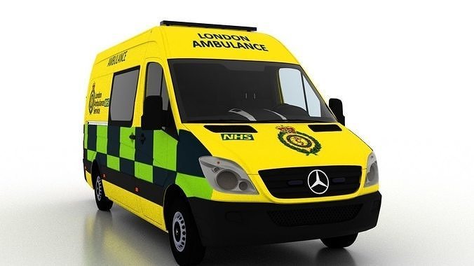 Mercedes Benz Sprinter L2H2 2009 England Ambulance EU 3D model