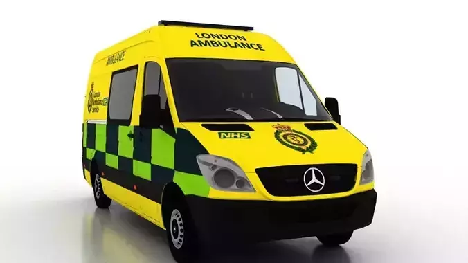 Mercedes Benz Sprinter L2H2 2009 England Ambulance EU 3D model