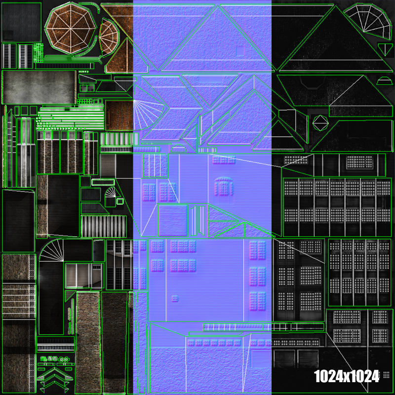 Old Luxury House low poly 3D model Low-poly 3D model_11