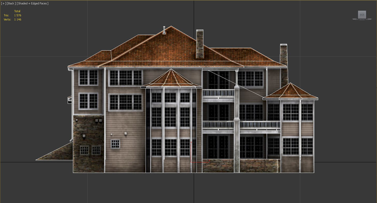 Old Luxury House low poly 3D model Low-poly 3D model_7