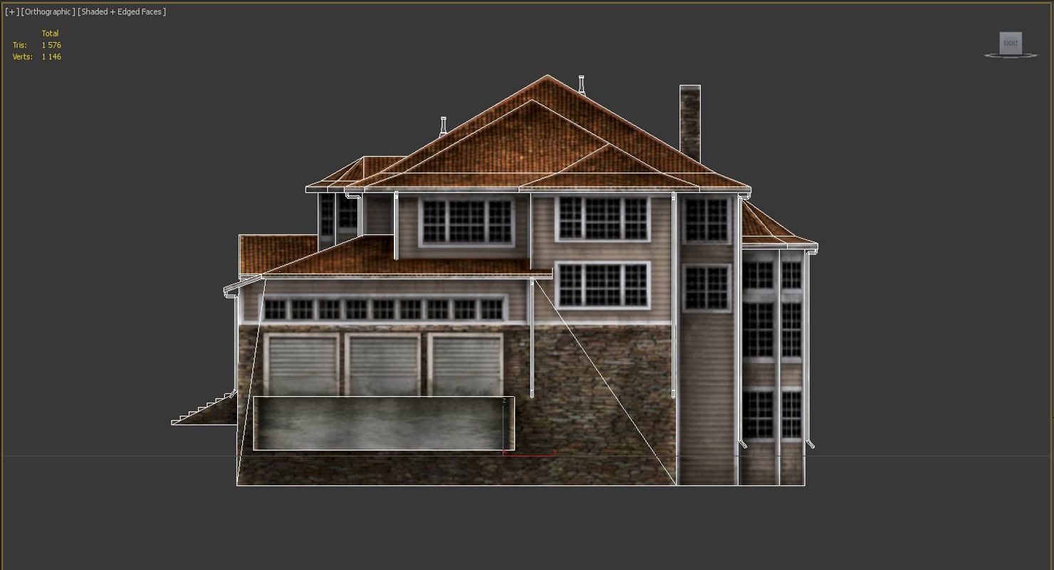 Old Luxury House low poly 3D model Low-poly 3D model_6