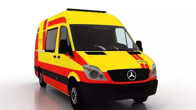 Mercedes Benz Sprinter L2H2 2009 Finland Ambulance 3D model
