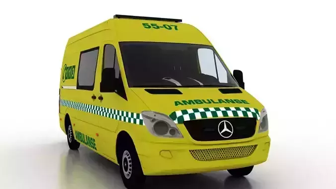 Mercedes Benz Sprinter L2H2 2009 Norway Ambulance 3D model
