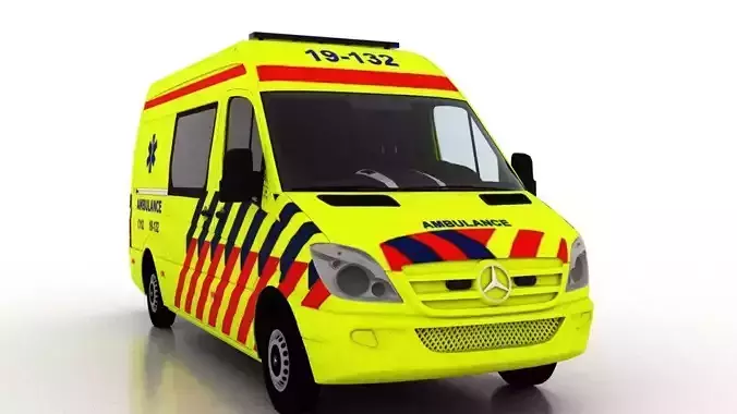 Mercedes Benz Sprinter L2H2 2009 Netherlands Ambulance 3D model