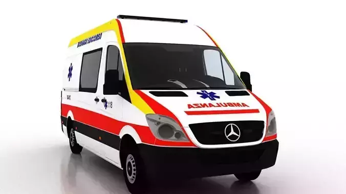 Mercedes Benz Sprinter L2H2 2009 Italy Ambulance 3D model