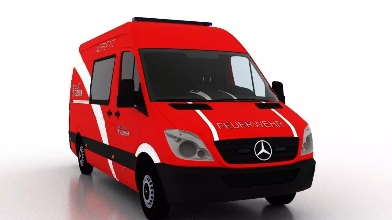 Mercedes Benz Sprinter L2H2 2009 Germany Ambulance 3D model