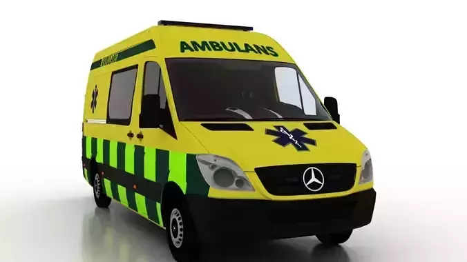 Mercedes Benz Sprinter L2H2 2009 Sweden Ambulance 3D model