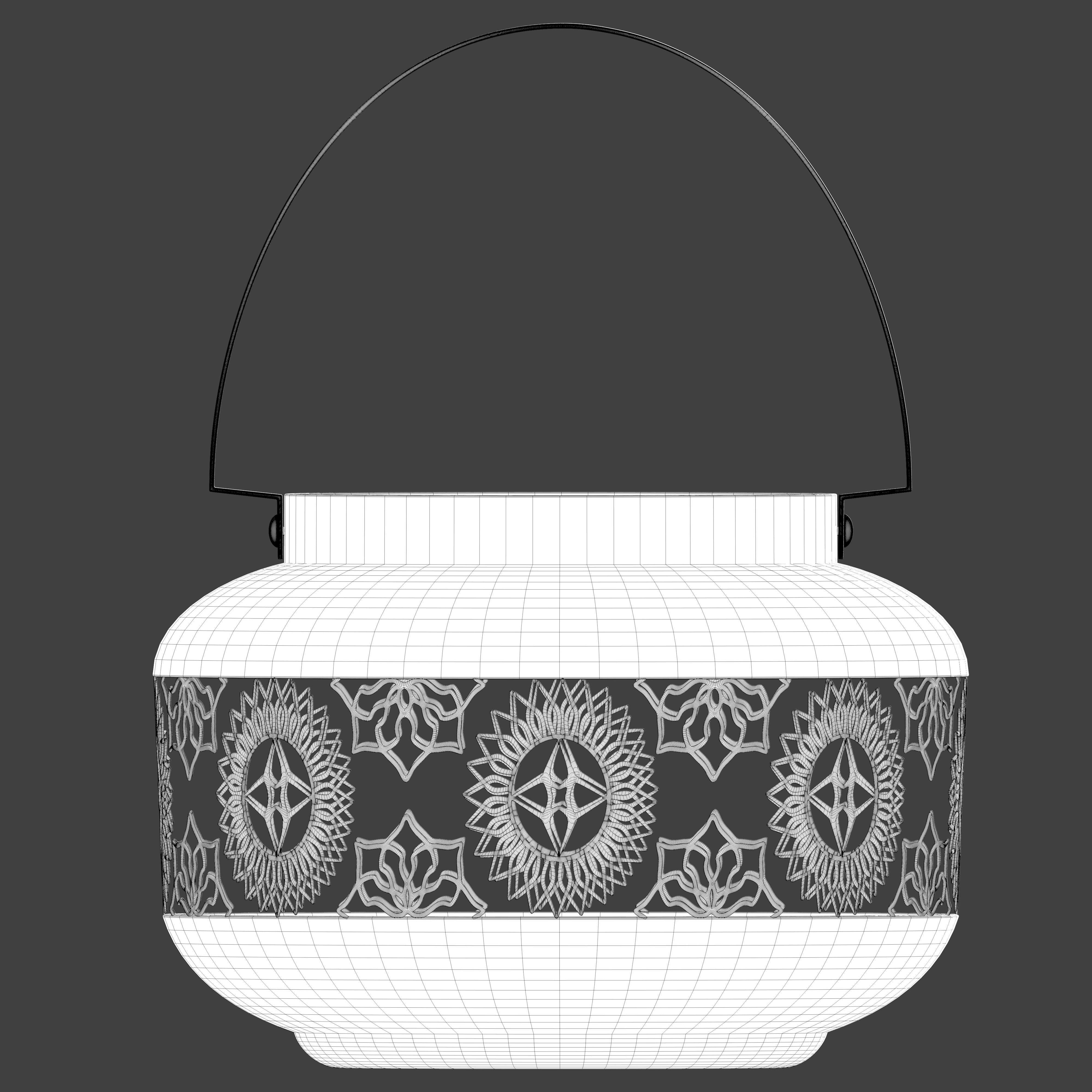 Moroccan ornate candle holder 3D model_4