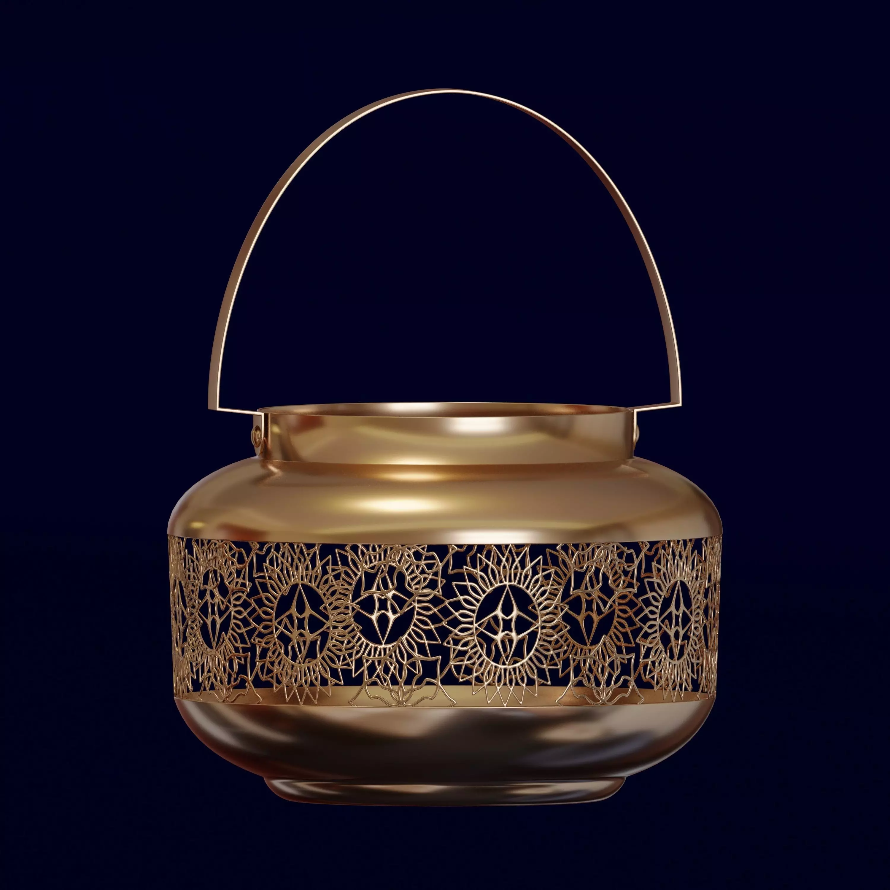 Moroccan ornate candle holder 3D model_0