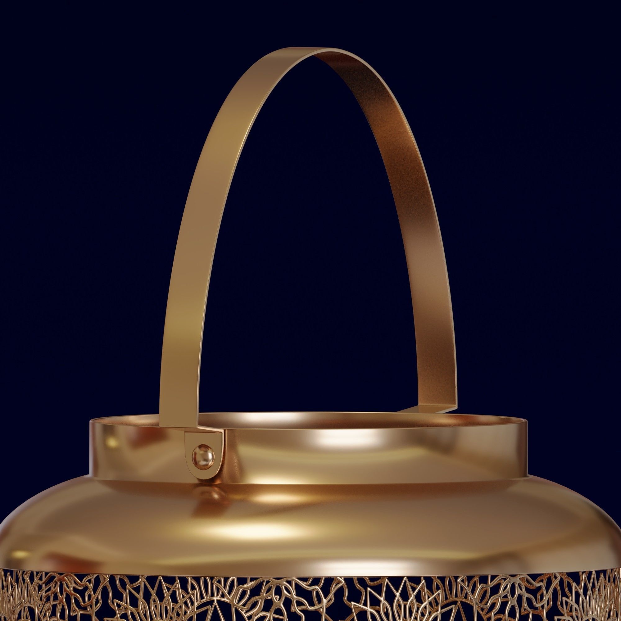 Moroccan ornate candle holder 3D model_1